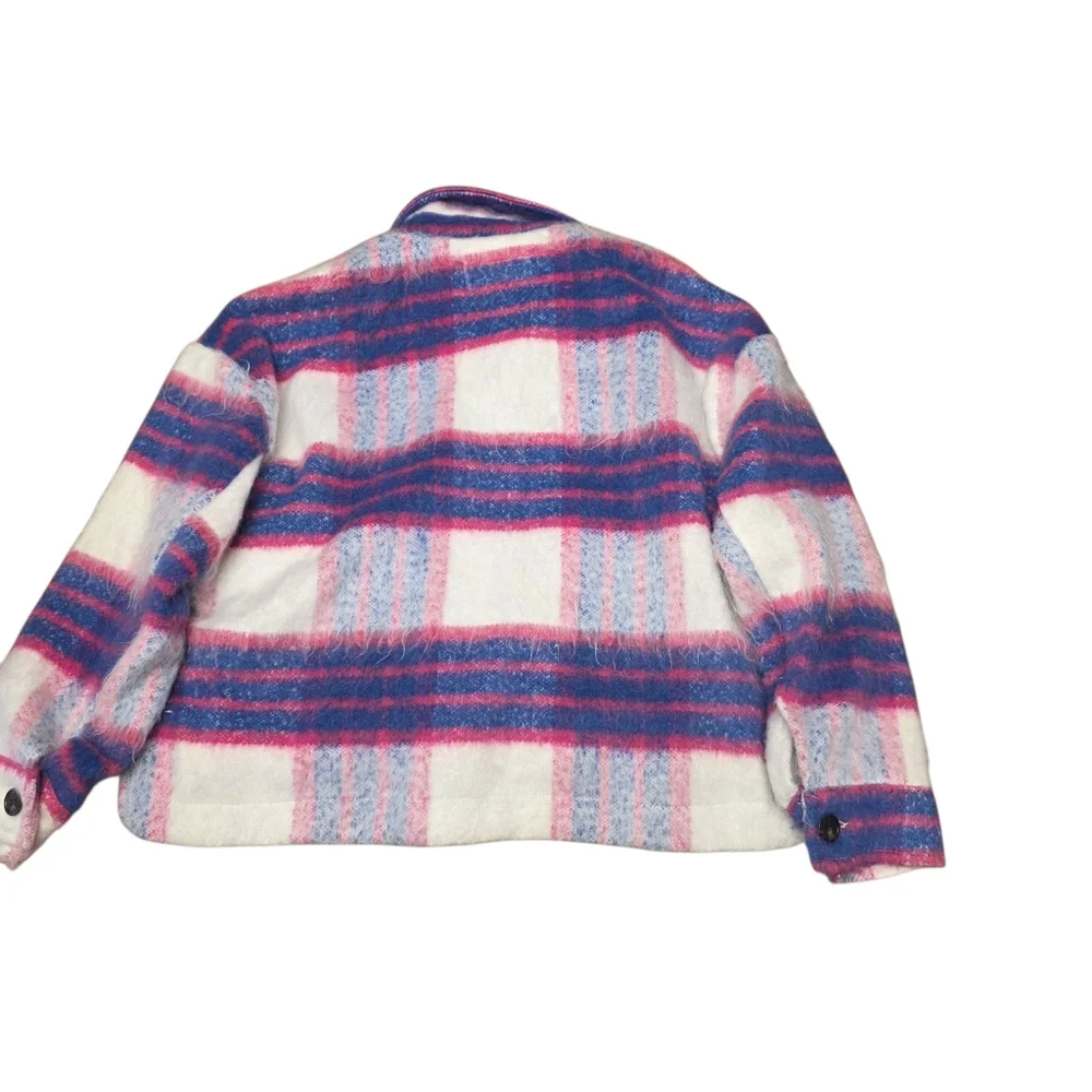 Blanknyc Plaid Boxy Crop Oversized Shacket Size S - Picture 4 of 11